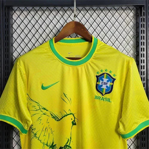 Maillot Brésil Concept Oiseaux Vert et Jaune 24/25