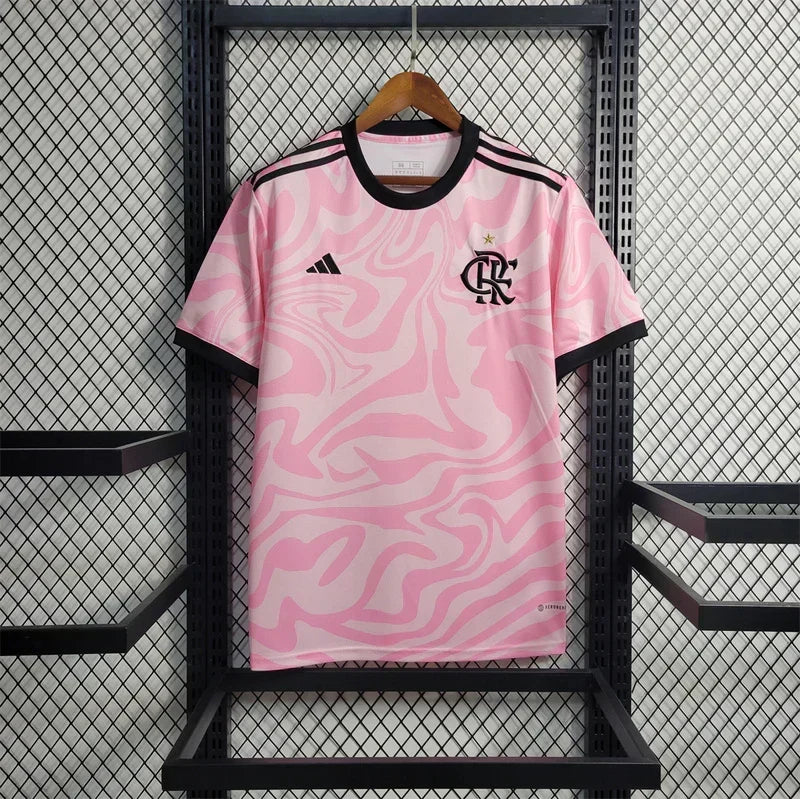 Maillot Flamengo Third Rayé Rose 23/24